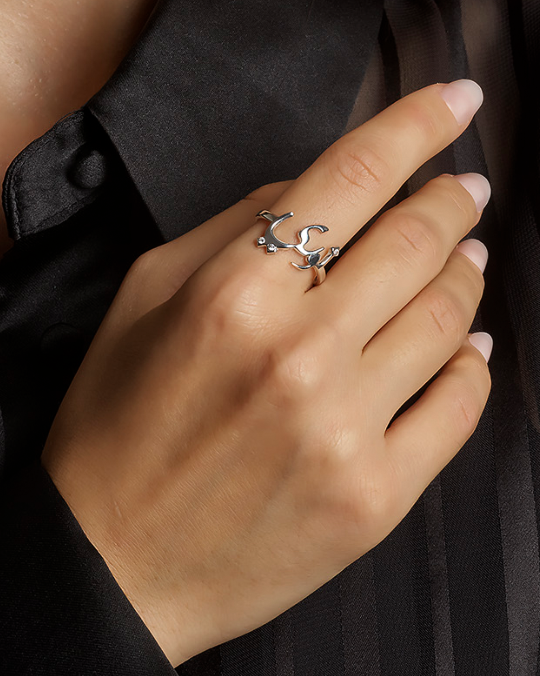Custom Calligraphy Silver Ring