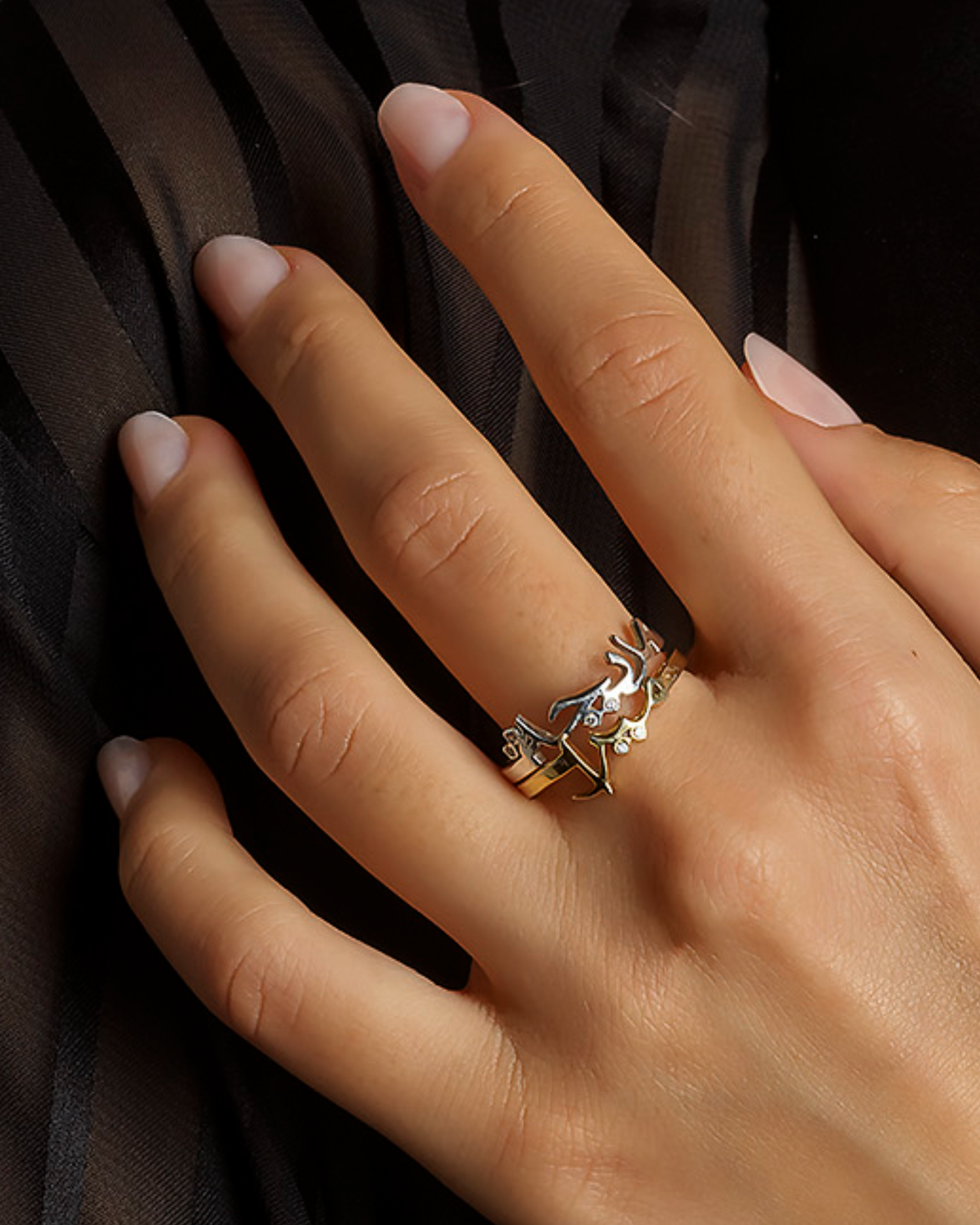 Custom Two Tone Double Stack Ring