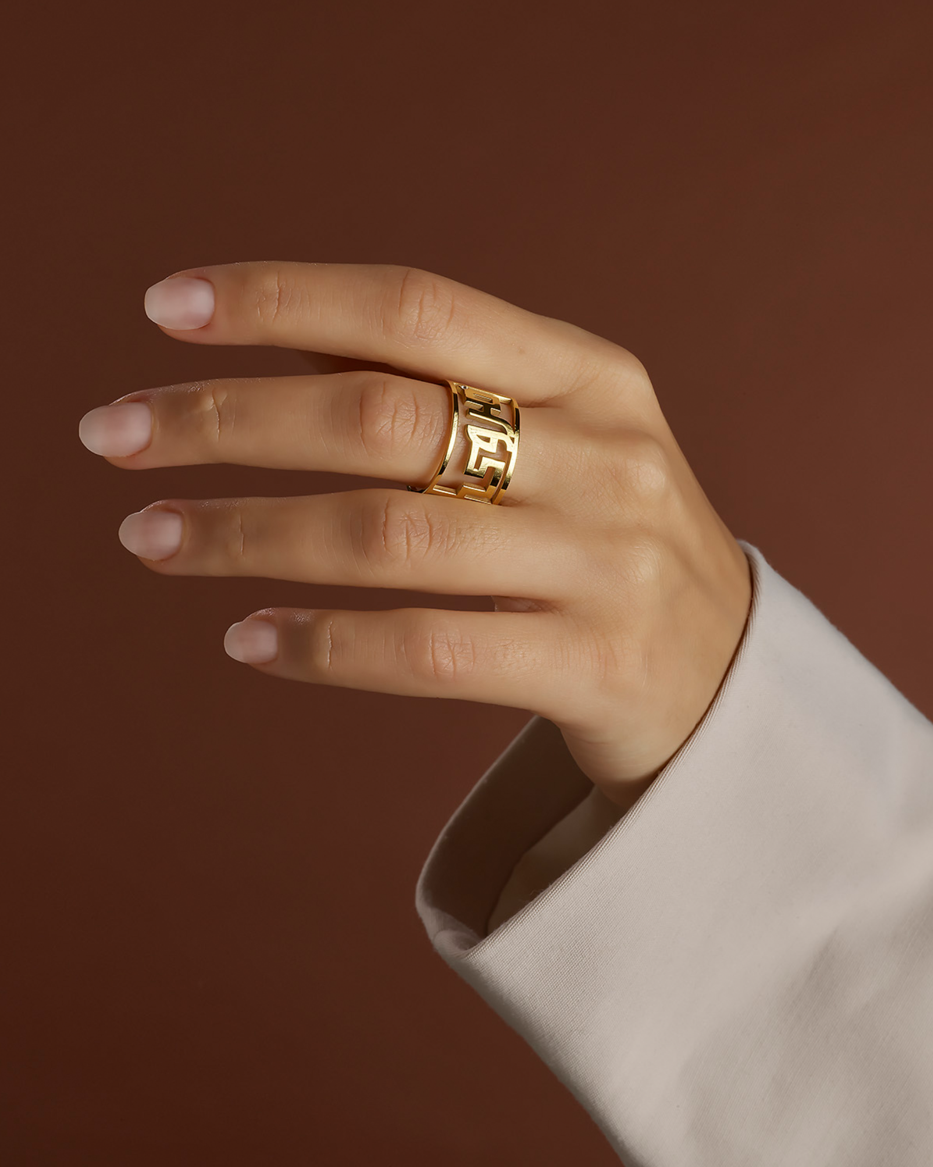 Custom Geometric Band Ring