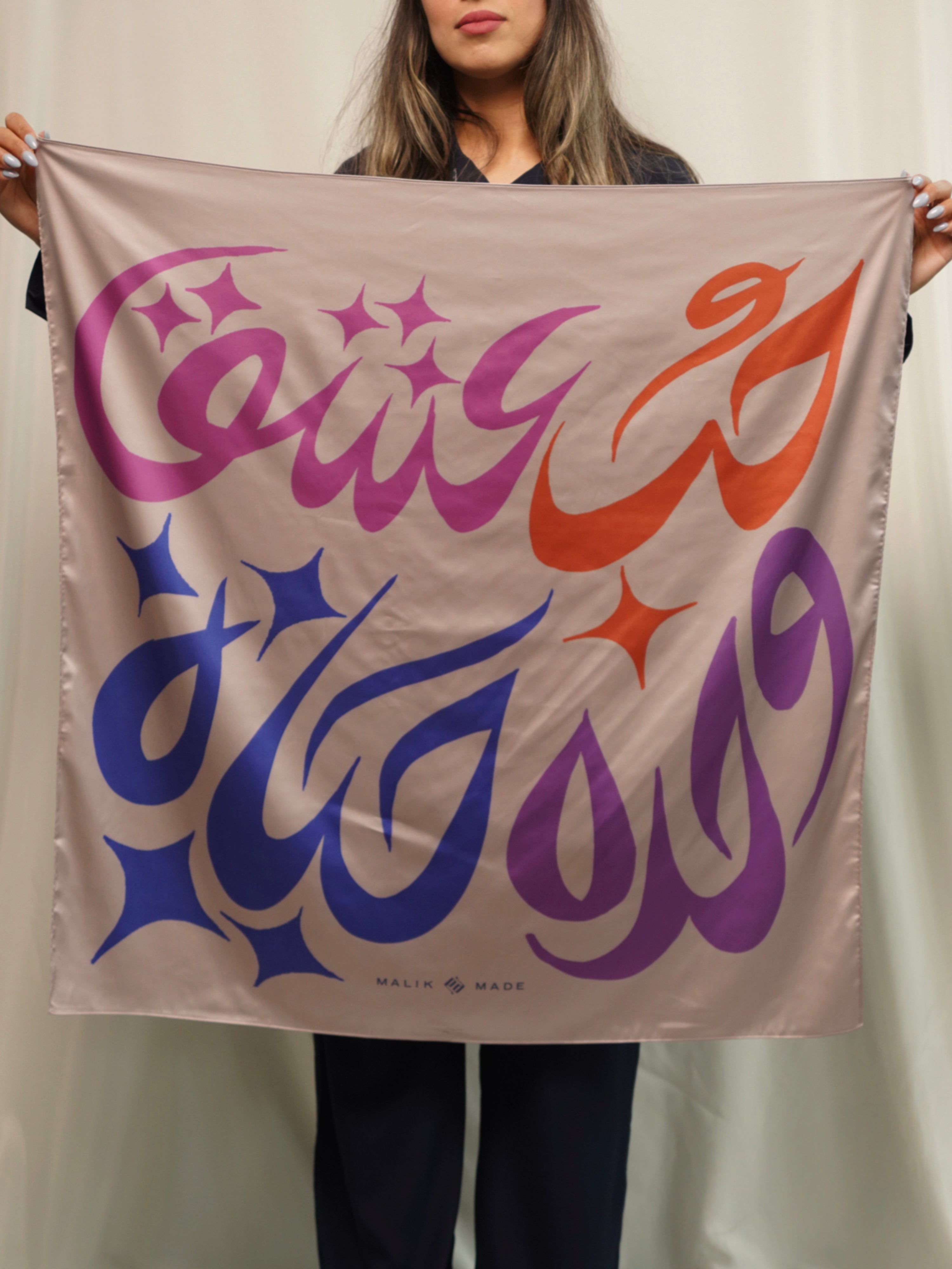 Colorful Arabic Script Scarf