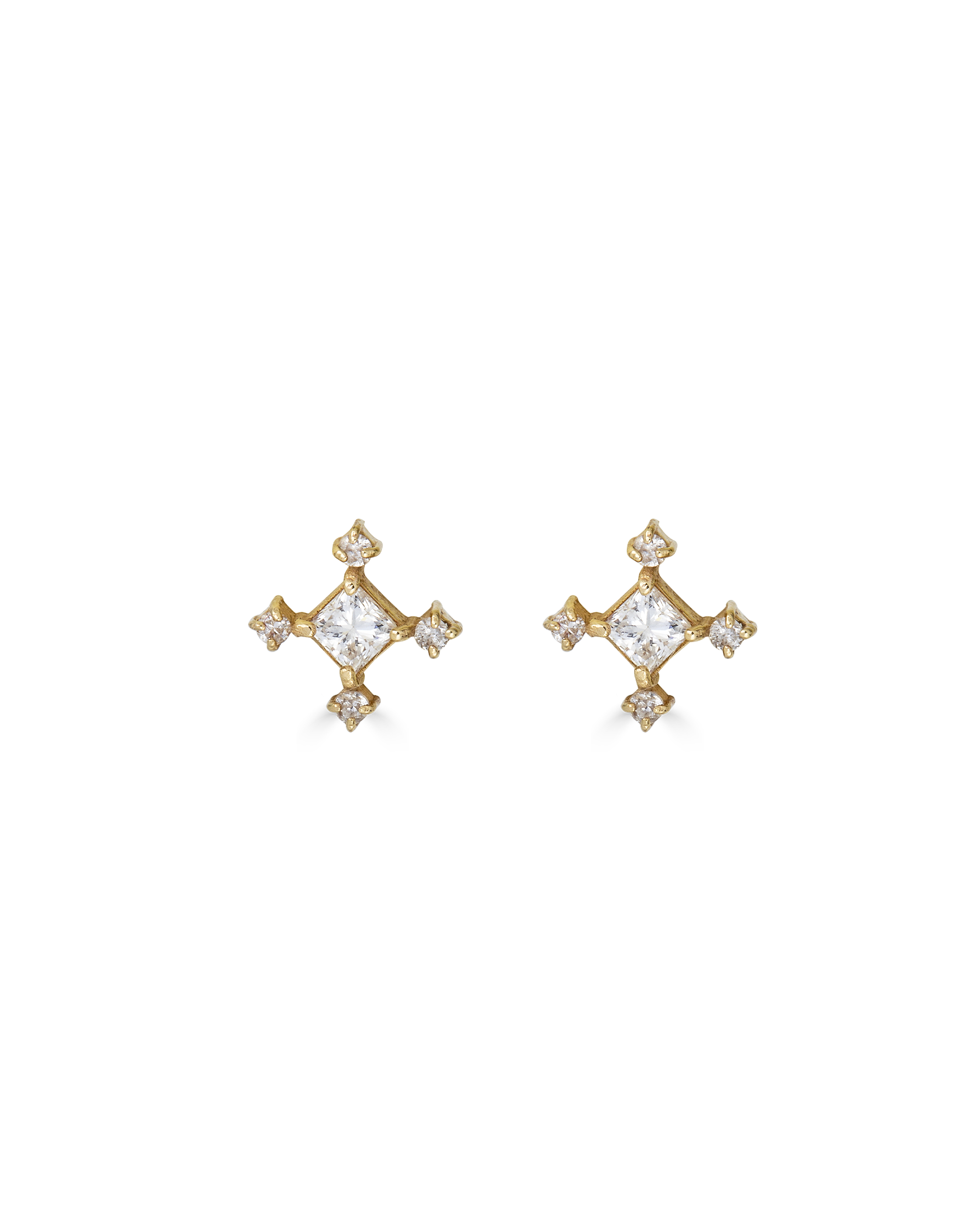 Diamond Cross Stud Earrings
